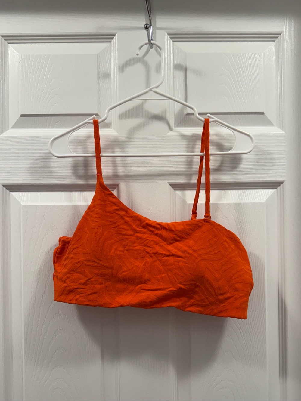 Old Navy Women’s One-Shoulder asymmetrical Orange textured swim top size XXL